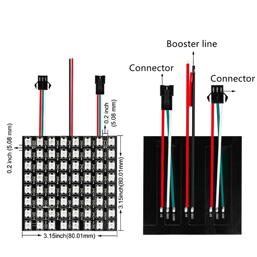 WS2812b 8x32 16x16 8x8 Pixels 256Led Flexible Mini Led Matrix Digital Individually Addressable Led Module Panel Flexible