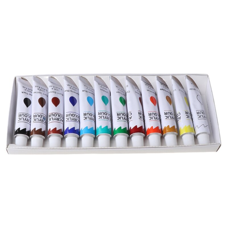 12 Colors 12ML Tube Acrylic Paint set Art Painting Drawing Acrylic Paint Set