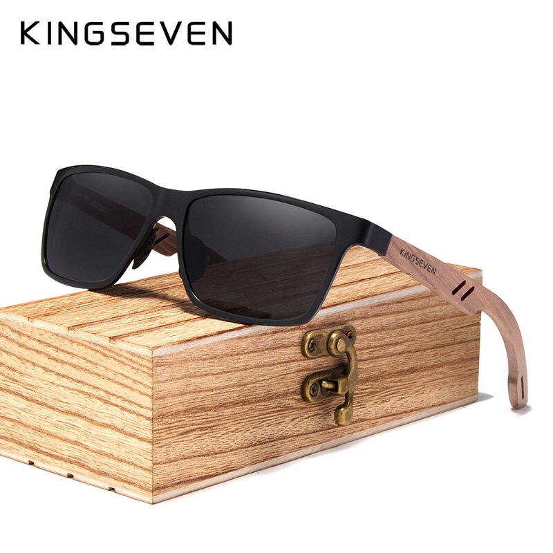 KINGSEVEN Wood Men Sunglasses Polarized Wooden Sun Glasses for Women Mirror Lens Handmade UV400 Eyewear Accessories