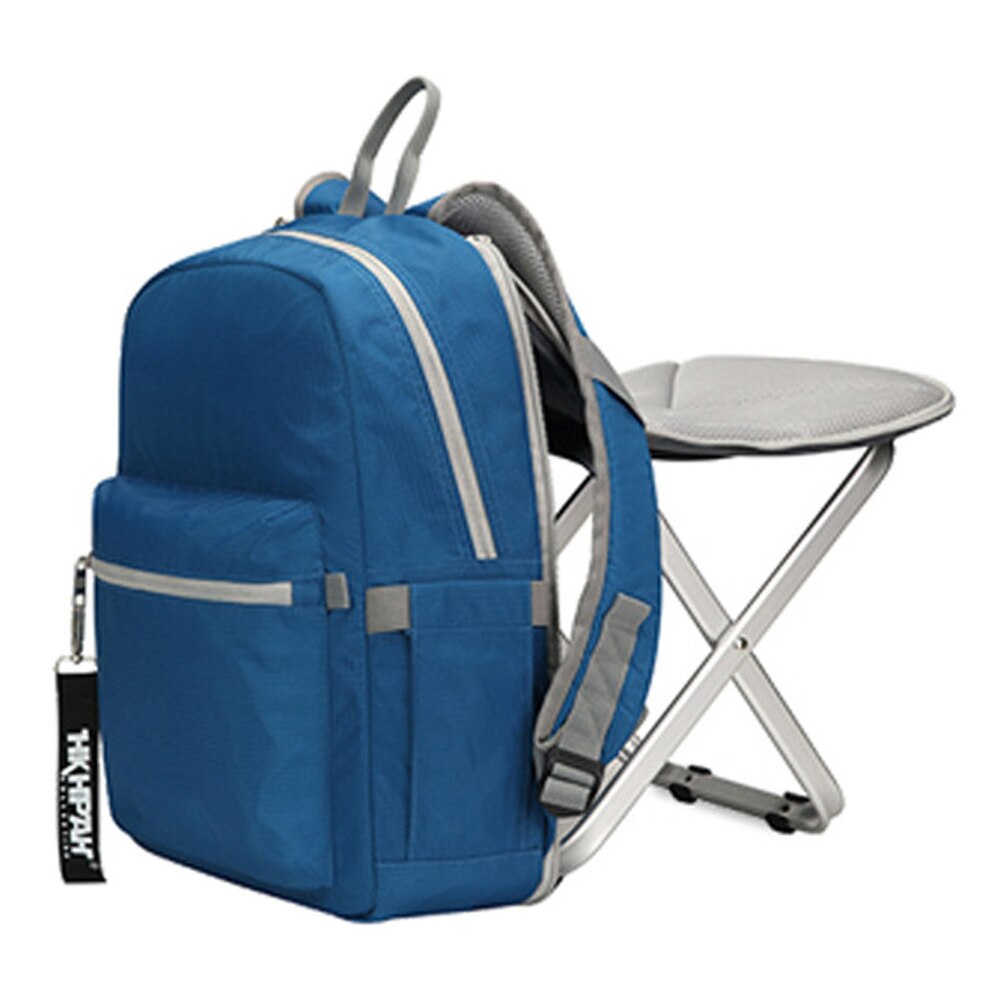 2 in 1 Folding Fishing Chair Bag Backpack Lightweight Backpack Stool Combo Backpack for Camping Fishing Hiking Picnic BBQ: Blue