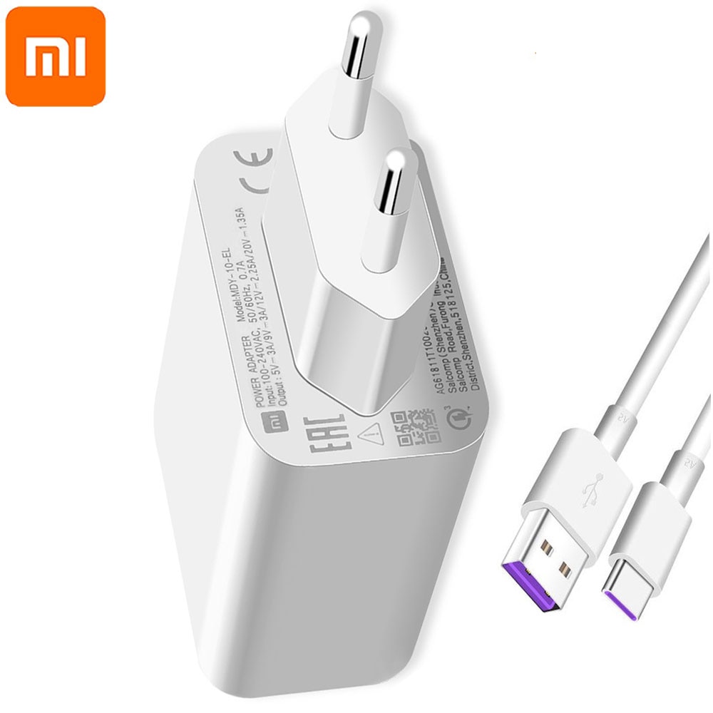 Original xiaomi MDY-10-EL 27w carregador rápido turbo carga ue qc 4.0 adaptador para mi9 9se 9t nota 10 redmi nota 8t k20 k30 pro
