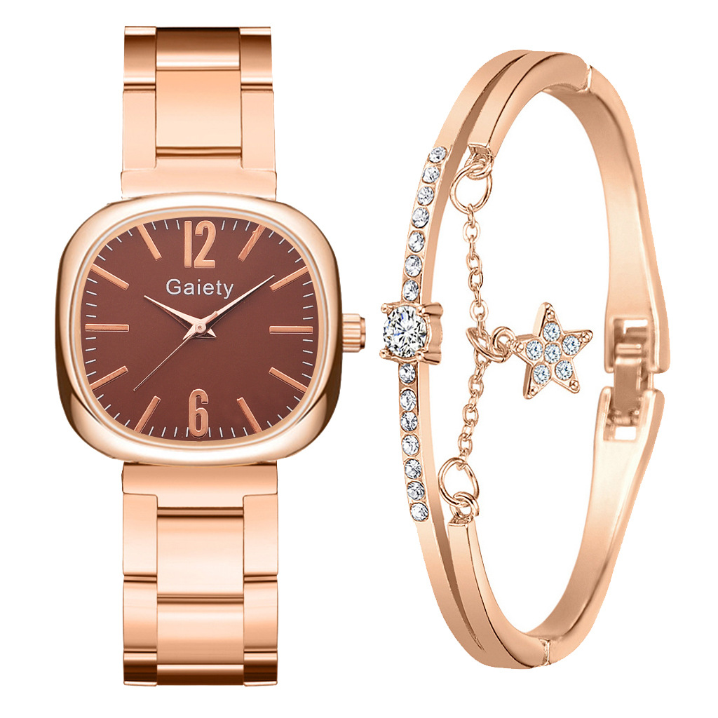 Relojes Para Mujer Reloj Mujer Marcas Famosas De Lujo Relojes De Cuarzo Para Mujer Mujer Reloj cuadrado pequeño De acero para mujer, pulsera De cuarzo versátil, conjunto De combinación: 03