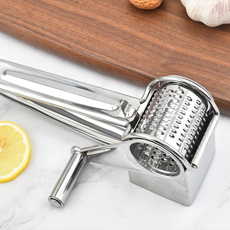 Holaroom Rotary Cheese Grater 4 Drums Blades Cheese Cutter Stainless Steel Cheese Slicer Shredder Butter Cutter Kitchen Gadgets