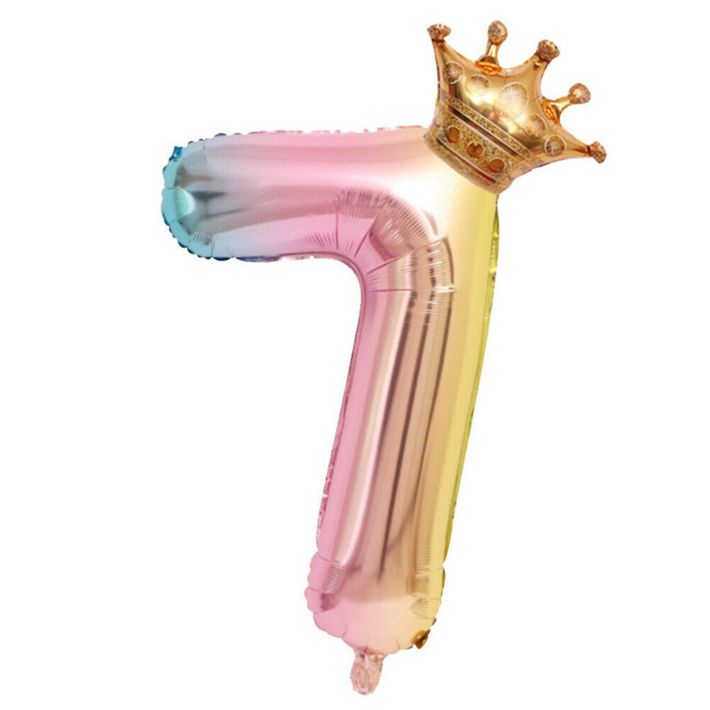 Crown Number Foil Balloons Number Ballon Happy Birthday Party Decoration 32 Inch Party Decorations Adult Wedding Kids Toy: H