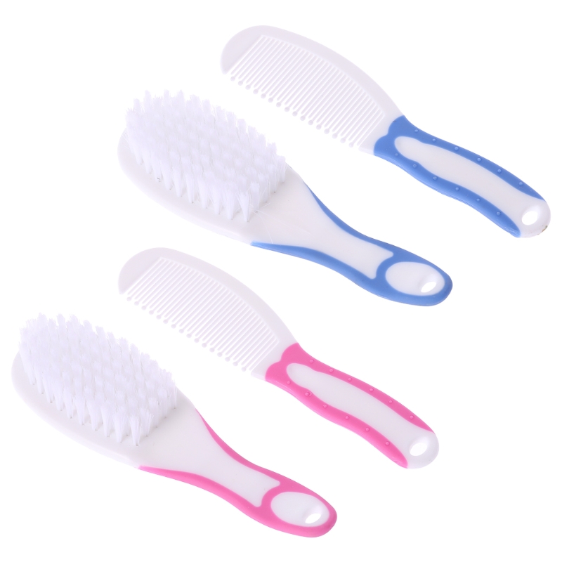 1 Set Baby Brush Comb Hair Massage Head Scalp Newborn Kids Care Preparation Kit Cute