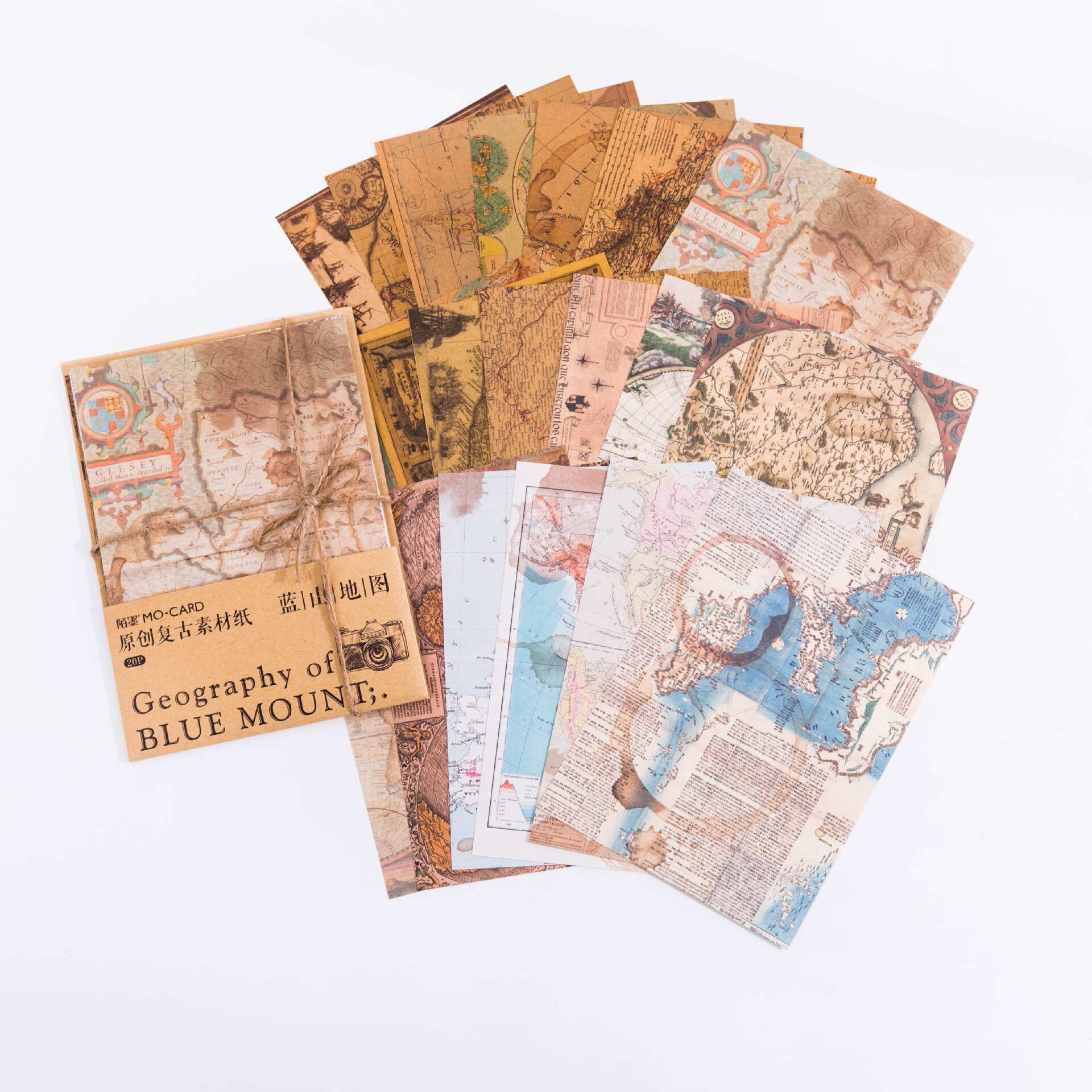 20pcs Junk Journal Vintage Diy Material Paper Coffee Series Scrapbook Card Making Diary Diy Kraft Paper Retro Writing Paper Card: D