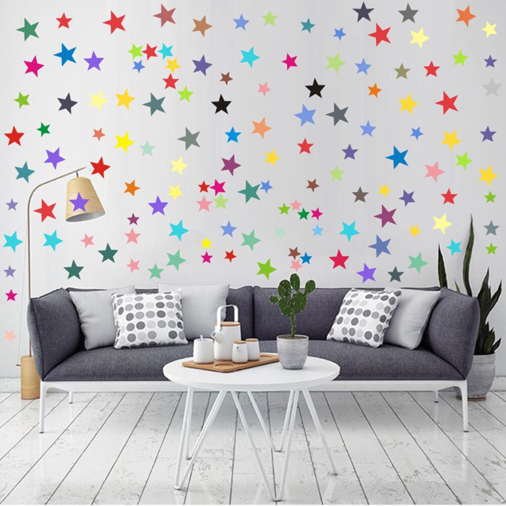 Window Art DIY Decals Star Wall Stickers PVC Kids Rooms Baby Nursery Removable Bright Colourful Murals Bedroom Ceiling Cartoon