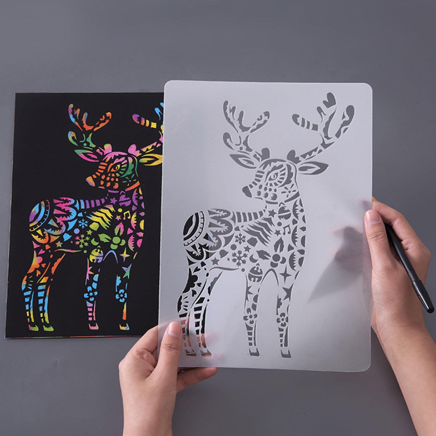 10 Sheet Animal Stencils Drawing Painting Templates for Kids Children DIY Scratching Art Craft Scrapbook Projects