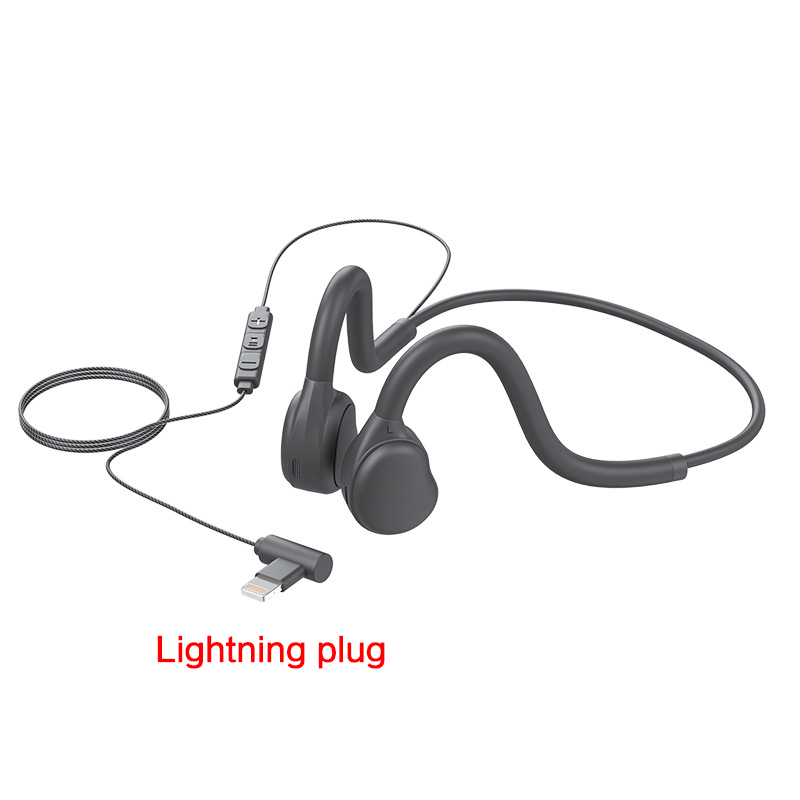 Auriculares de conducción de aire de oreja abierta, estéreo con cable de 3,5mm, no intrauditivos, auriculares de música ultraligeros con micrófono para teléfono IOS y Android: Rojo