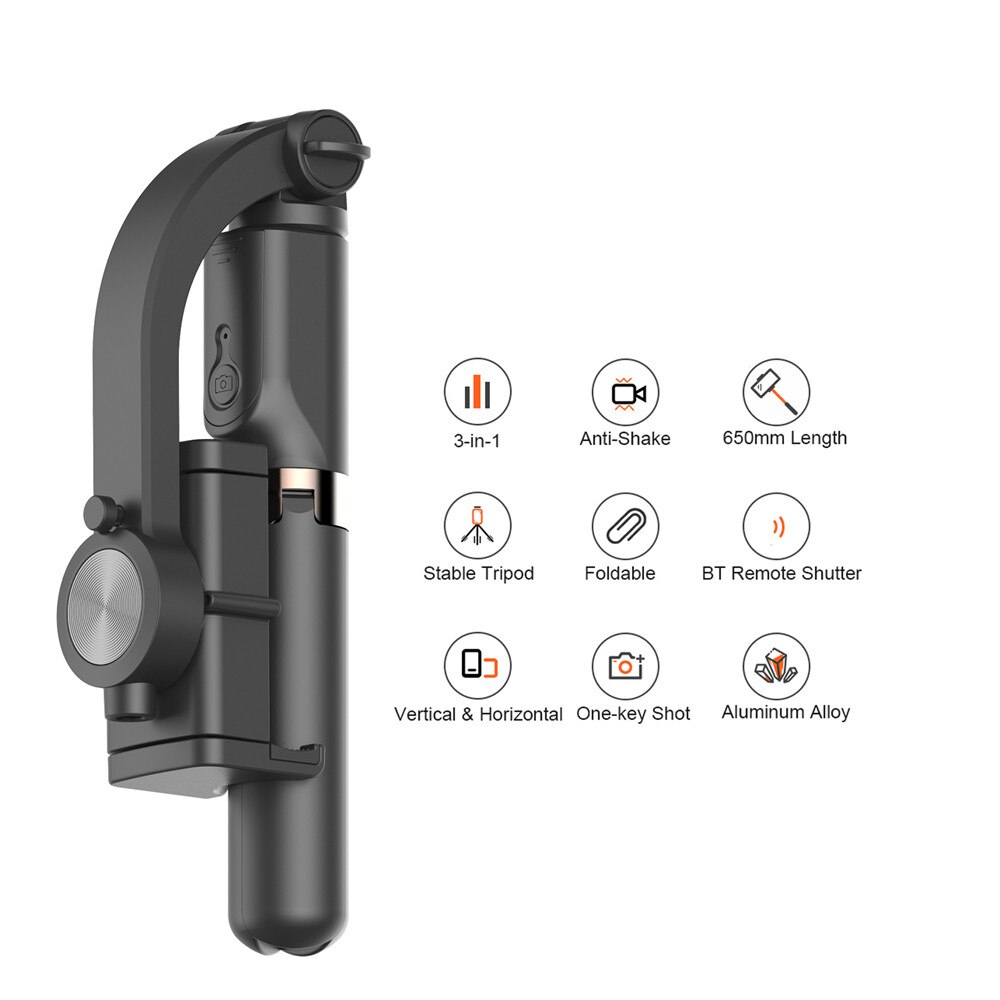 GS30 Smart Gimbal Stabilizer Opvouwbare Single-As Auto Balance Selfie Stok Statief Oplaadbare Draadloze Bluetooth Remote