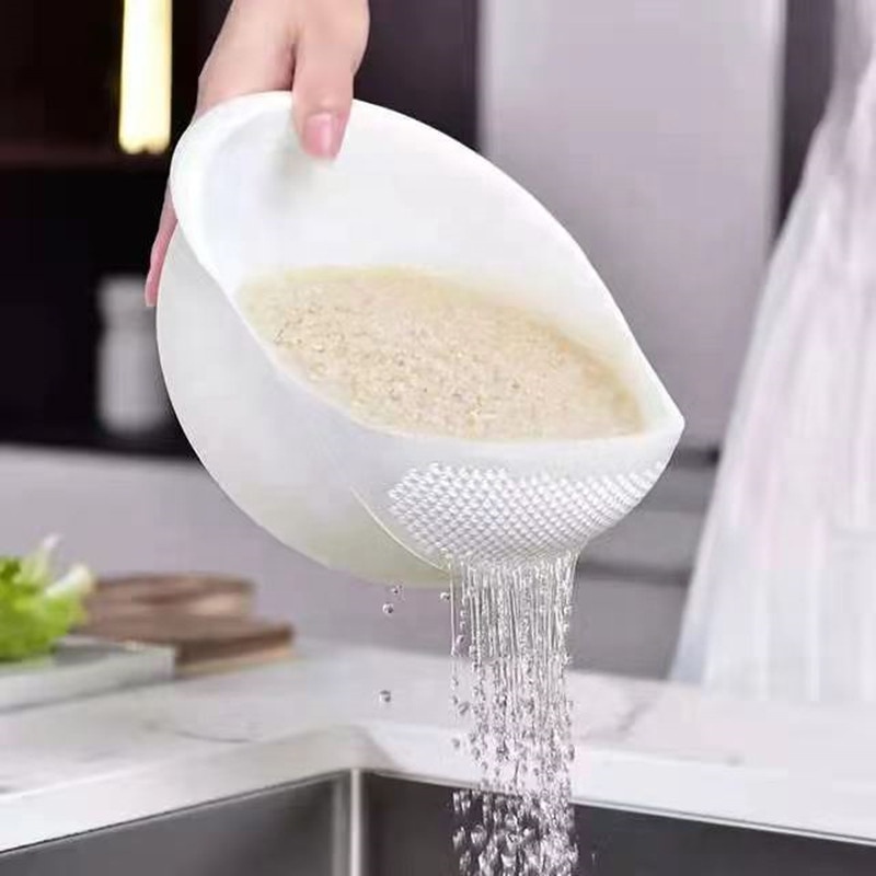 Colador de arroz de plástico, escurridor de cocina, tazón de arroz, colador de lavado de frutas y verduras, escurridor de fregadero, herramientas de cocina, 1 ud.
