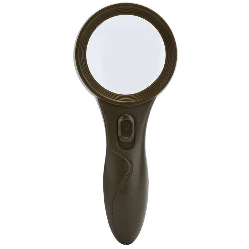 Washable for Elderly Disabled 5X Handheld Magnifying Glass Portable Reading 6 LED Magnifier with Non‑Slip Handle Adult