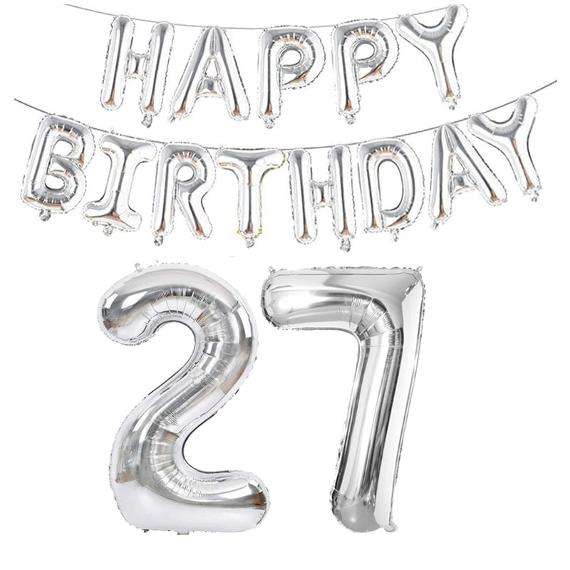 Globos plateados de aluminio con números de 32 pulgadas, 10 11 12 13 16 18 25 30 35 40 50 60 años, decoraciones para de feliz cumpleaños, adultos, niños, niños y niñas: plum