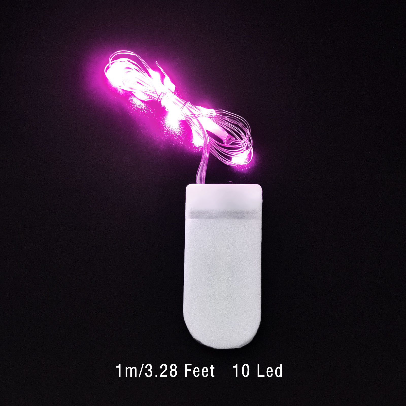 Guirlande lumineuse LED en fil de cuivre, 1/2/3M, étanche, batterie, pour bricolage, résine époxy, outils de moule, décoration de fête de noël et de mariage: Rouge