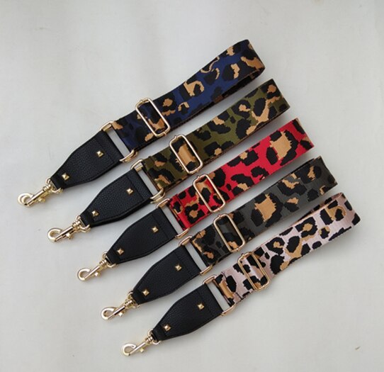 HJKL kolorowe torby na pasek pasek akcesoria do Leopard ziarna moda regulowany pasek na ramię torebka akcesoria dekoracyjne torby