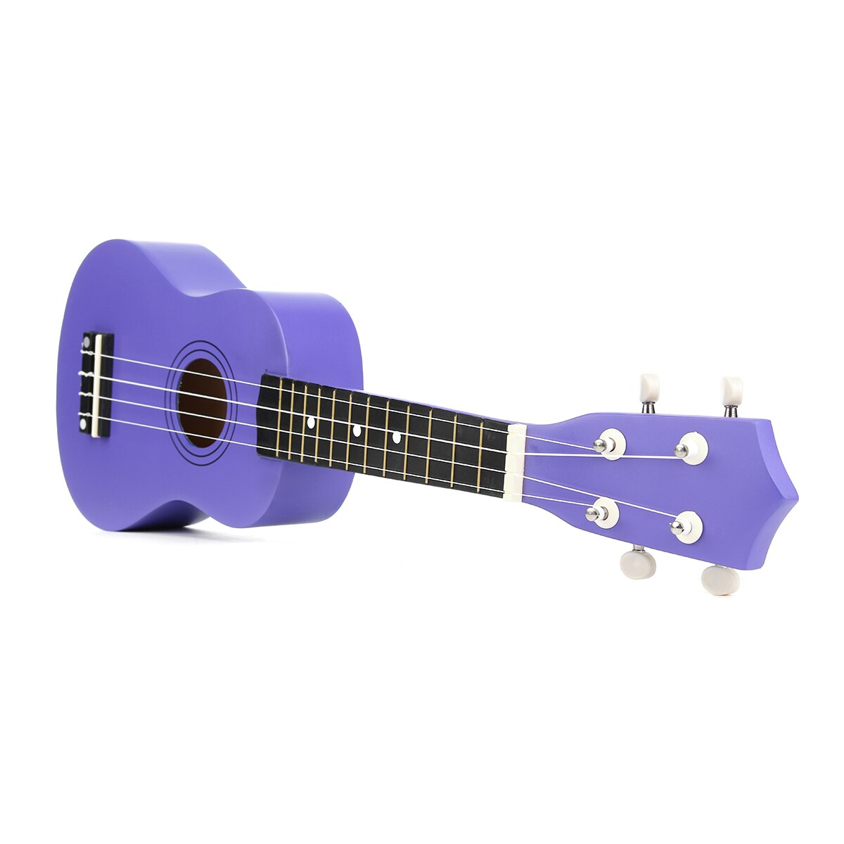 21 tommer 12 bånd lilla ukulele basswood sopran uke 4- strenget hawaiisk guitar musikinstrumentsæt+tuner+streng+rem+taske