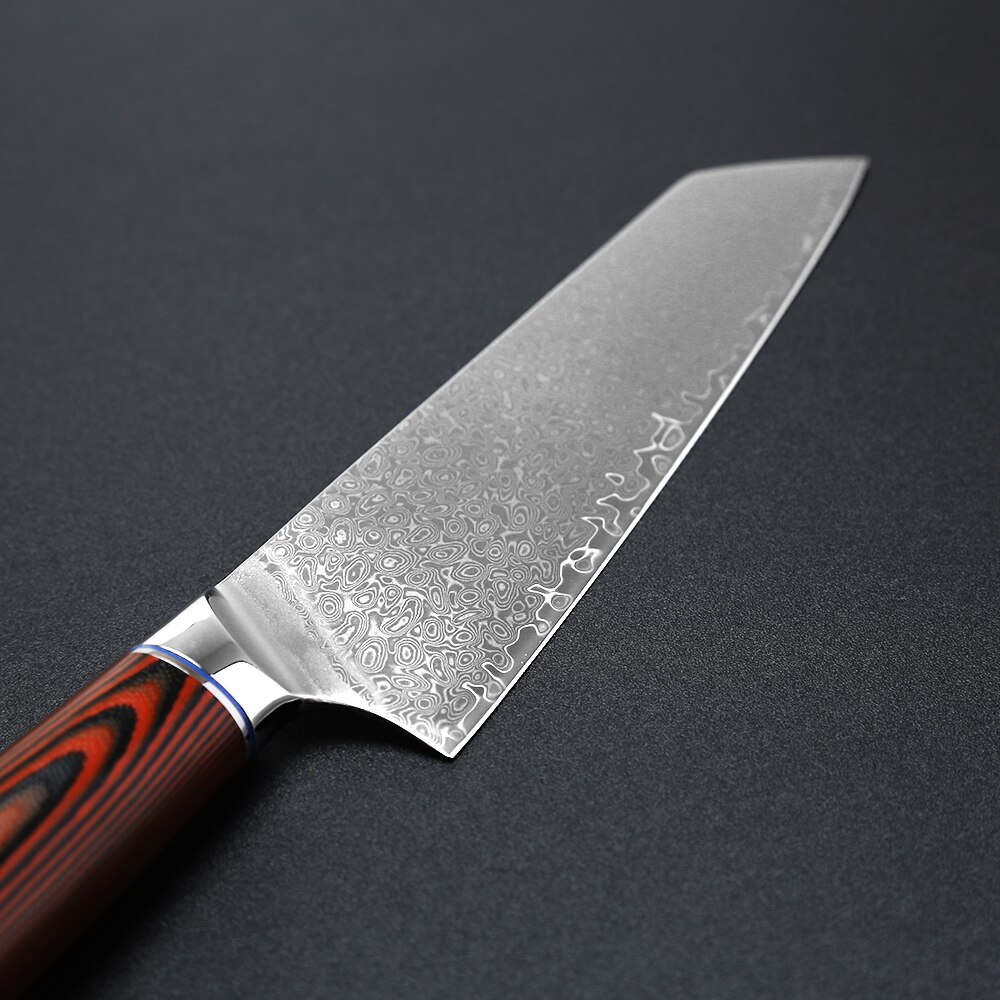 Damassé 8 pouces damas acier Che couteau japonais VG10 noyau lame rasoir Ultra tranchant couteau de cuisine G10 manche en bois Pro couteau de Chef