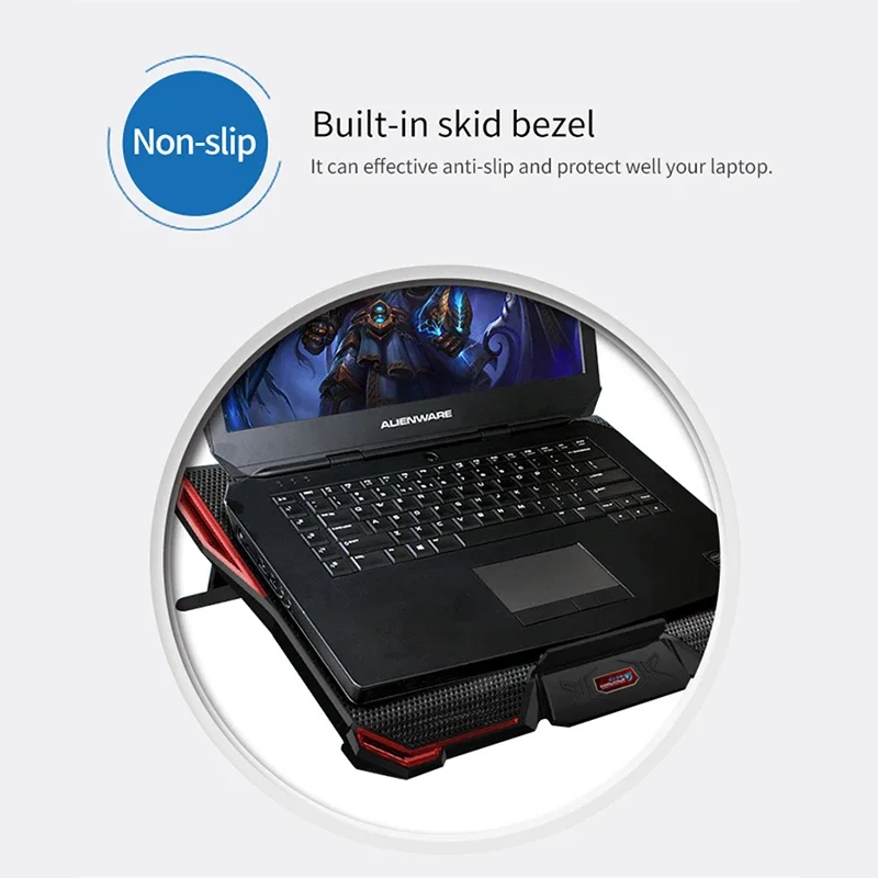 Laptop-Heizkörper fünf Lüfter Computer höhen verstellbare rutsch feste Stand kühler Dual-USB-Anschluss einstellbare Doppel rollen Wind geschwindigkeit