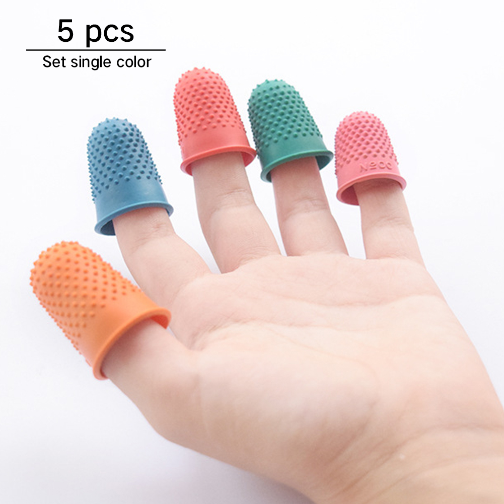 5pcs Protector Counting Sewing Finger Tip Quilter Cone Needlework Craft Rubber Thimble