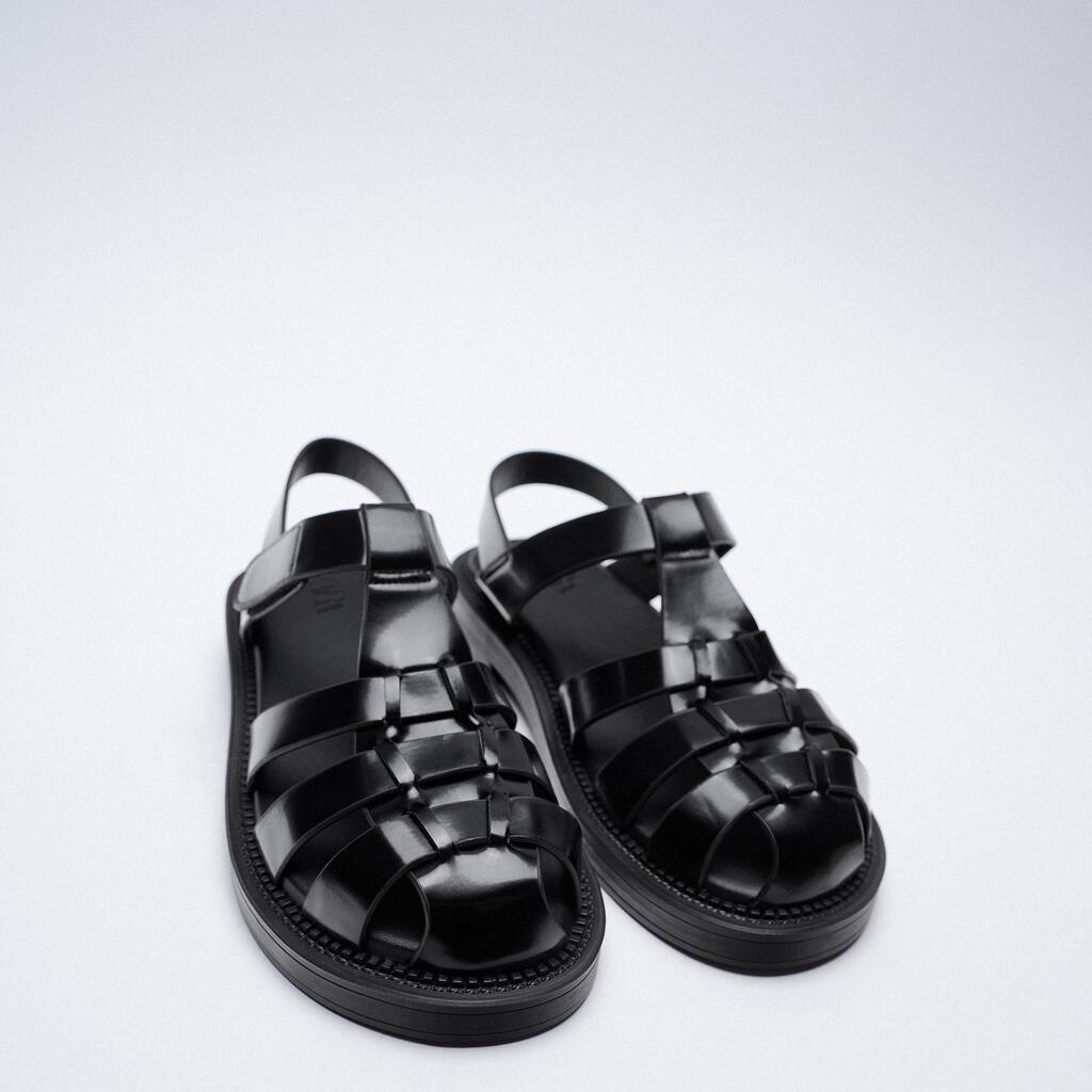 Meotina Vrouwen Sandalen Gladiator Schoenen Ronde Teen Platte Sandalen T-Strap Dames Schoeisel Zwart 40