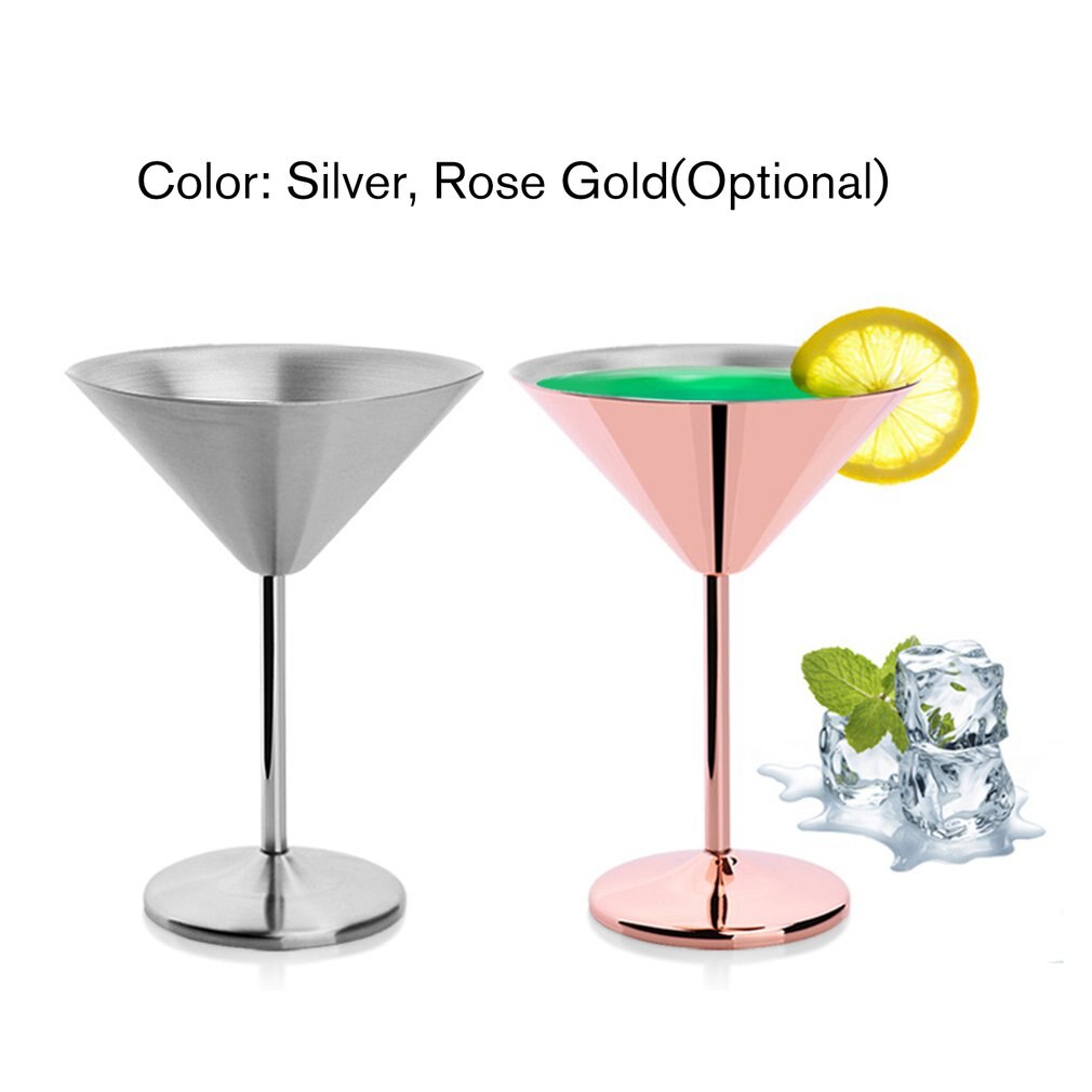 Stainless Steel Martini Cup Wine Glasses Cocktail Champagne Glass Wedding Hotel Party Bar Wedding Drinkware 200ml