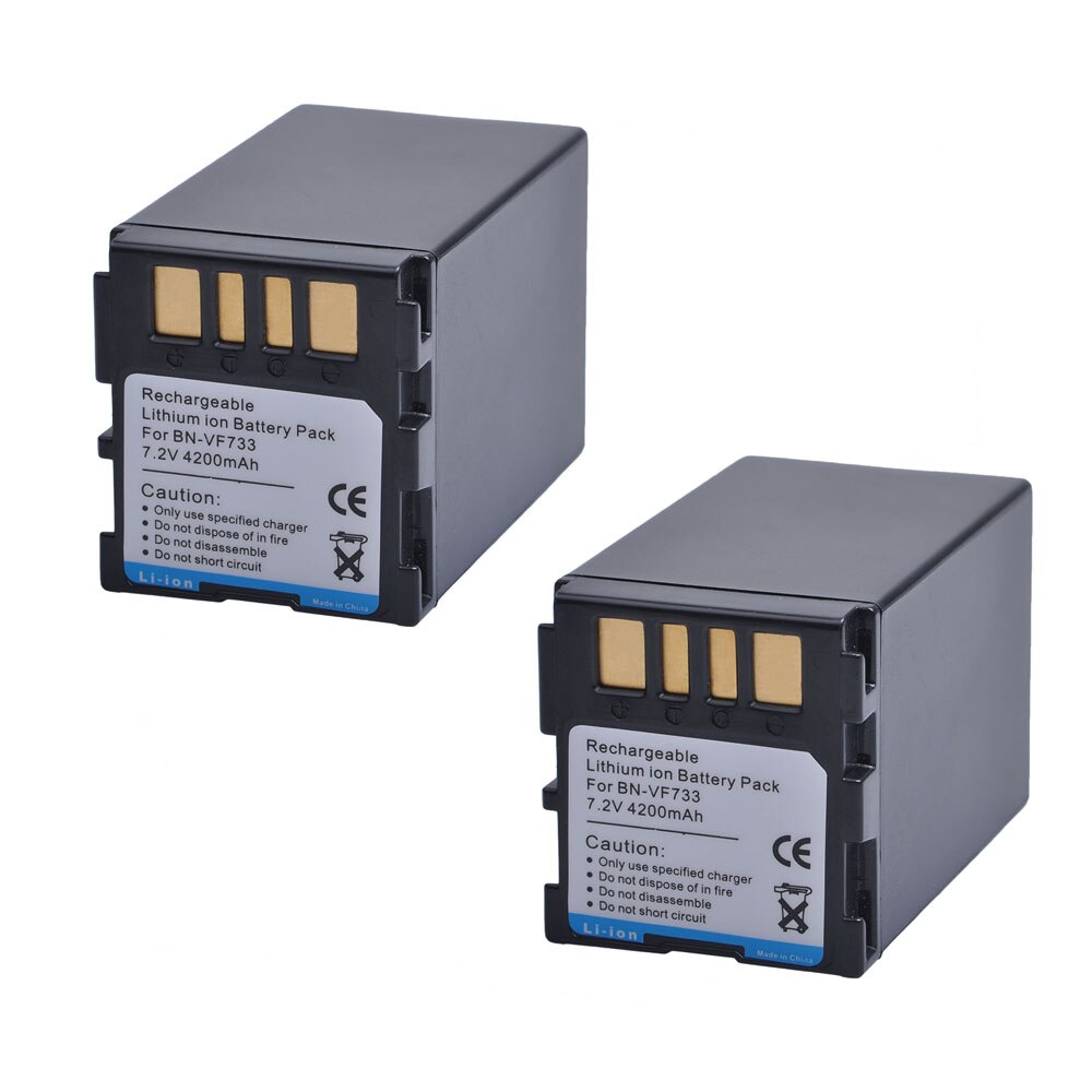 4200 mah 7.2v bn -vf733 bnvf 733 bn vf733 oppladbart li-ion-batteri til jvc bn -vf733 bn-vf707u bn -vf714u bn -vf733u videokamera.: 2 batterier
