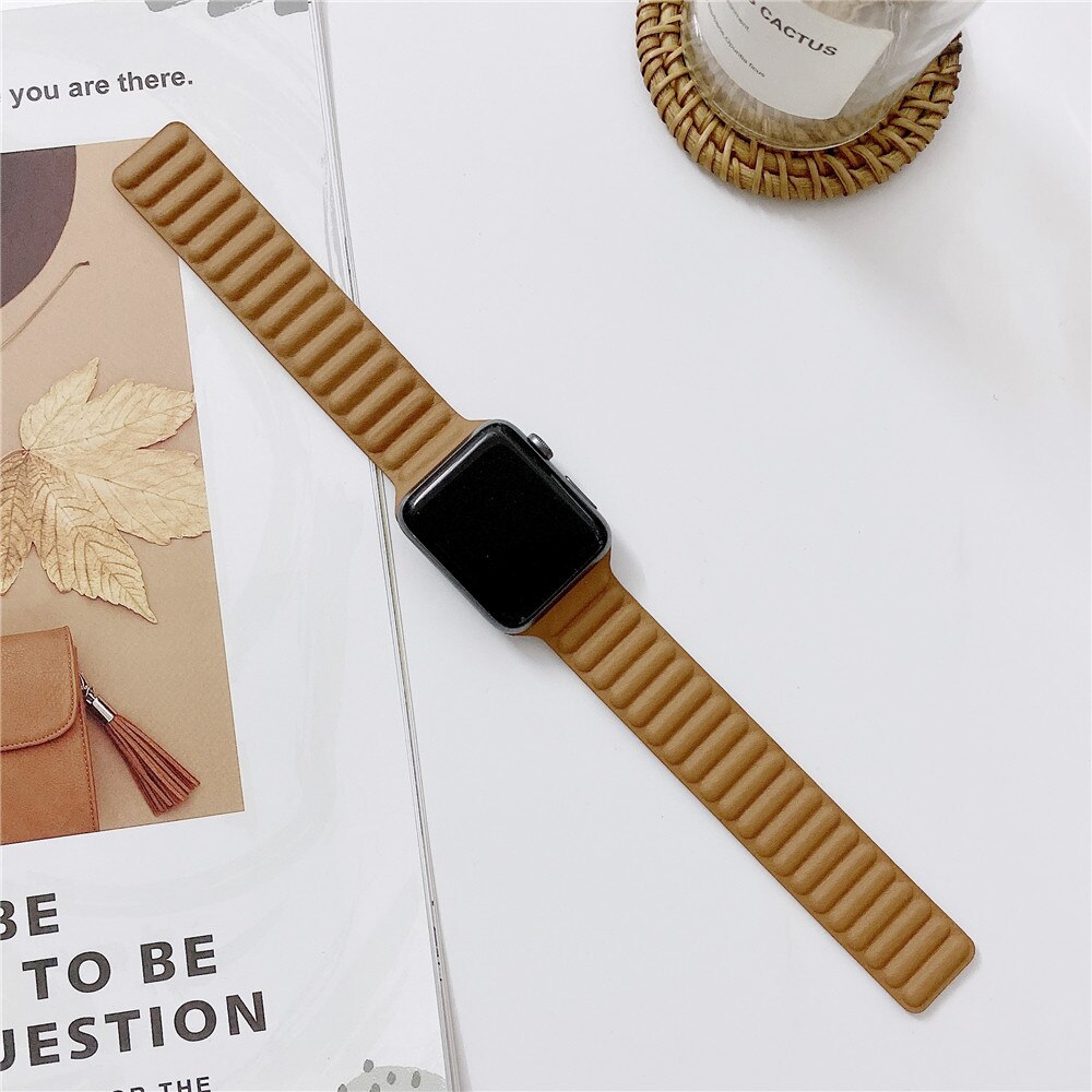 För apple watch se serie 6 band 40mm 44mm armband läderarmband för iwatch 5/4/3/2/1 38mm 42mm klocka armband tillbehör: 6 / 38mm or 40mm