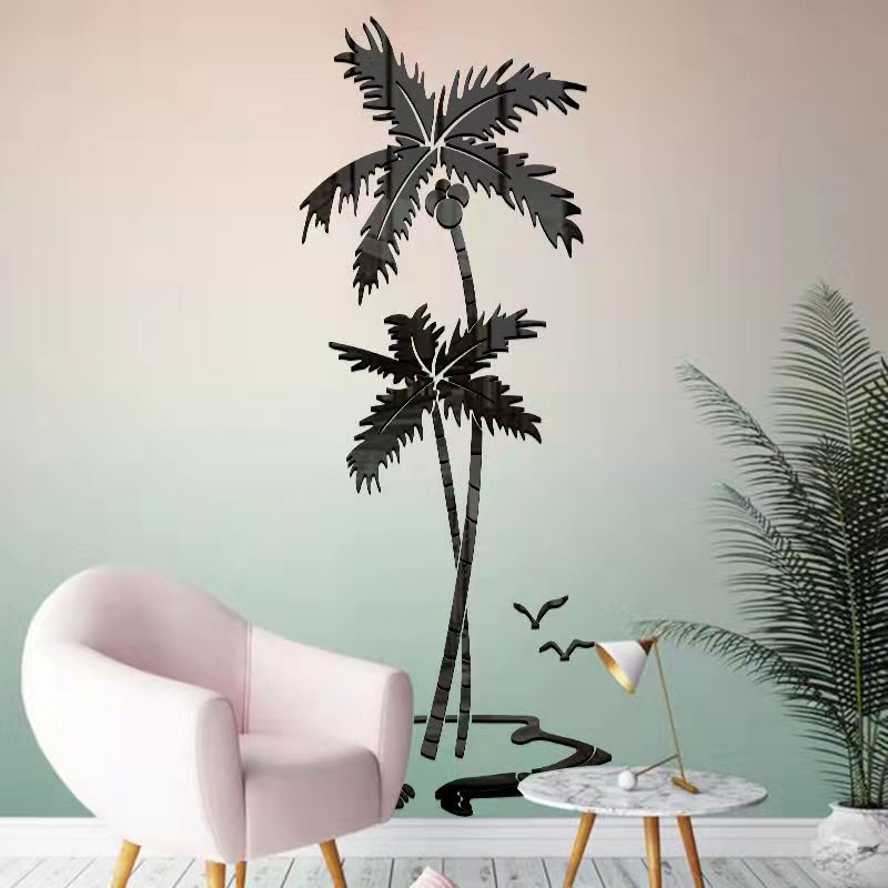 Coconut tree 3D acrylic wall stickers living room room decoration background wall decoration stickers