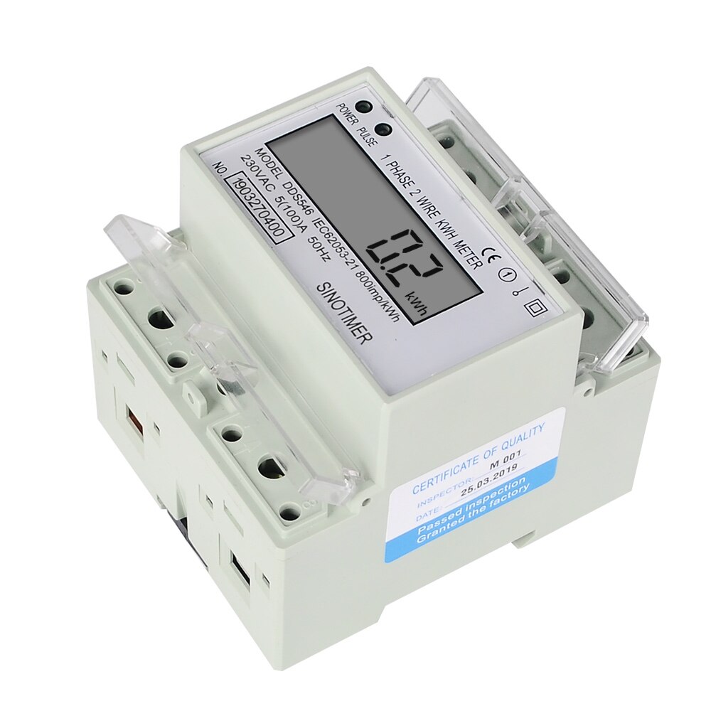Family Usage 100A 230V AC Single Phase 2 Wires Electricity Consumption Measurement Meter For Electronic Saving Power Energy
