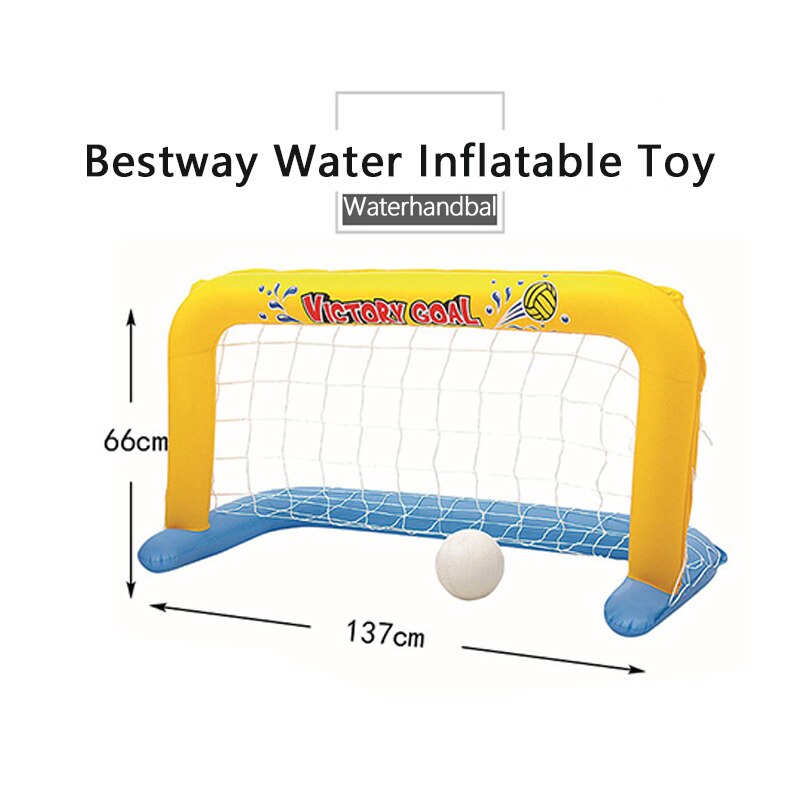 Vand oppusteligt legetøj svømmehal håndbold målnet svømmehal legetøj volleyball håndbold pvc nylon net vandpolo model sæt