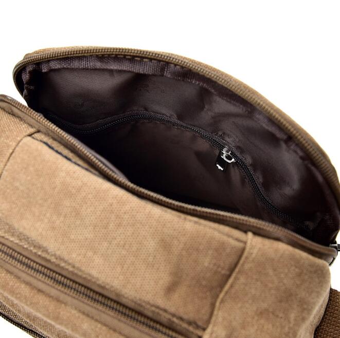 Koreansk herrväska multifunktionell bärbar vardagsväska i canvas retro axelväska