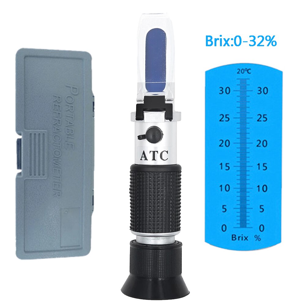 0-20%/0-32% Brix Refractometer Milk Tester Sugar Content Meter Milk Brix Monitor Refractometro Juice Concentration Detector: B with box