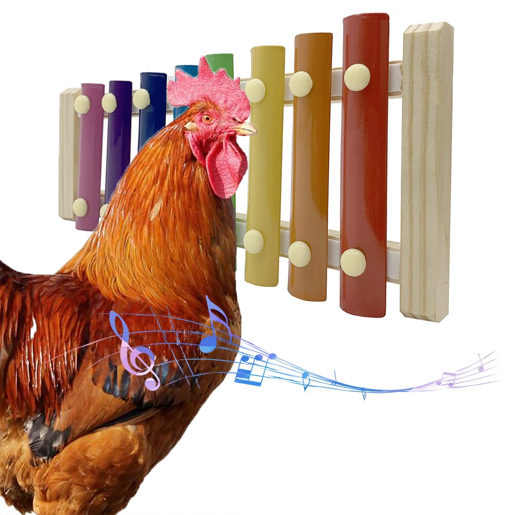 Pet Chicken Xylophone8 Keys Toy Medium And Large Parrot Toy Percussion Toy Sound Toy For Hen Chicken Coop Parrots