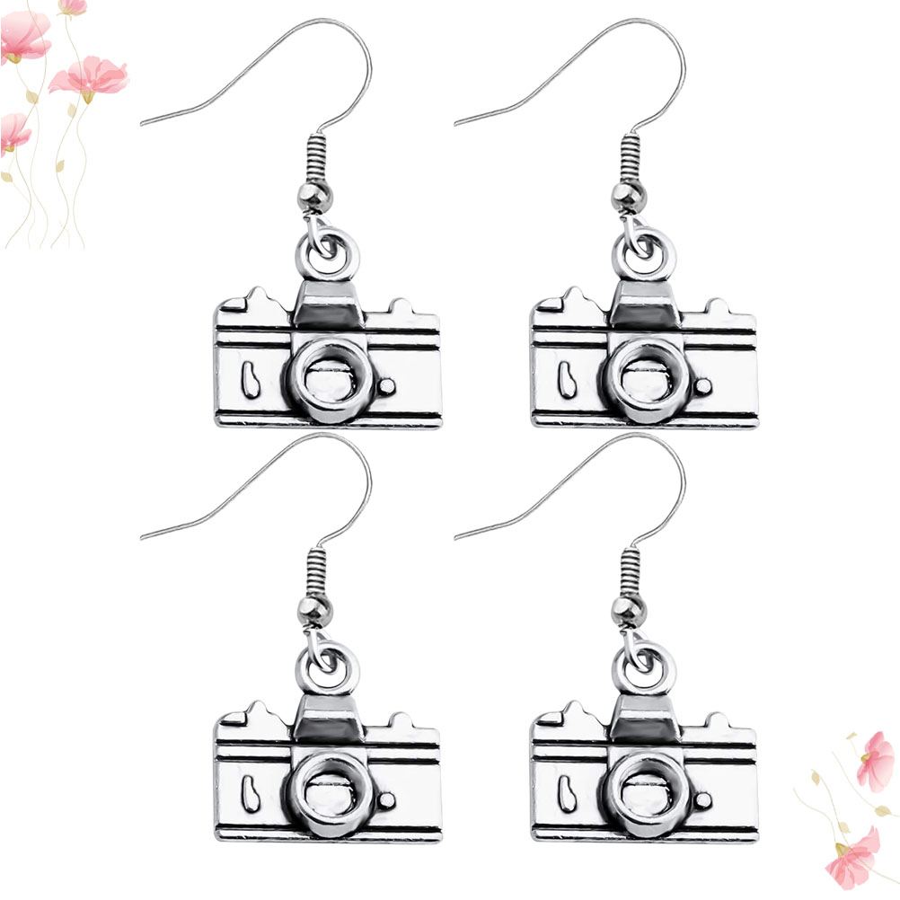 2 Pairs Ohrringe Kamera Delicate Einzigartige Eardrop Casual Schmuck Ohr Ornament Ohr Zubehör für Frauen Mädchen Weibliche