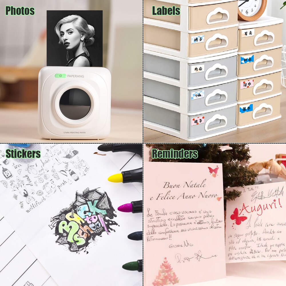 PAPERANG P1 – Mini-imprimante Photo de poche sans fil, Version globale, connexion de téléphone BT4.0, imprimante thermique Portable clairement
