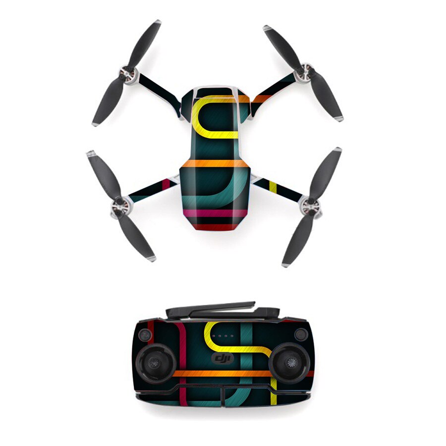 Pegatina de piel de estilo de línea hermosa para Mini Dron DJI Mavic y control remoto, calcomanía de vinilo, cubierta de piel, 13 estilos disponibles: Style 7