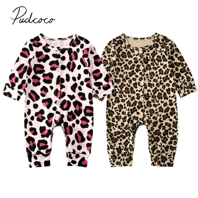Baby Frühling Herbst Kleidung Neugeborenen Baby Mädchen Rüsche Leoparden Strampler Langarm Gesamt Geschmack Outfits Kleidung