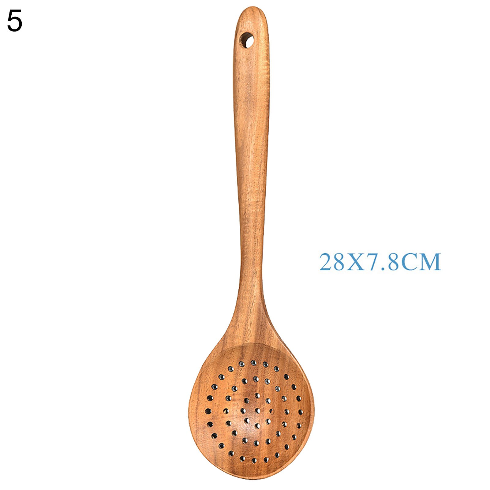 Non-stick multifunktionellt praktiskt bekvämt hållbart teak trä trä spatel sked hushållsredskap verktyg: 5