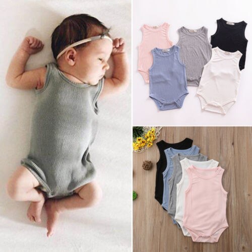 Baby Jongen Meisje romper katoen mouwloze gestreepte Zomer Romper Katoenen Kleding Outfits 0-24 m