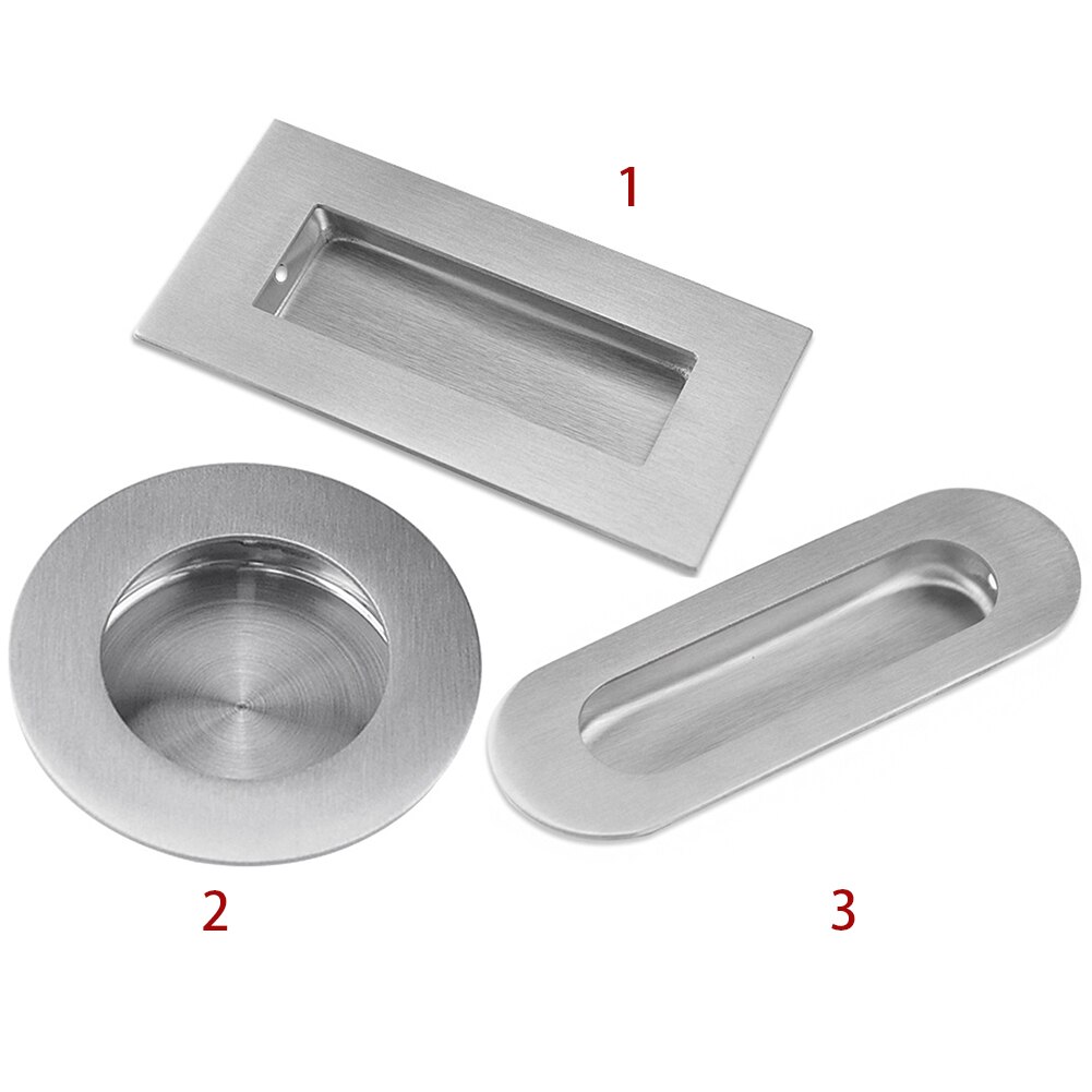 Stainless Steel Cupboard Drawer Pulls Wardrobe Inset Handle Sliding Recessed Door Knobs