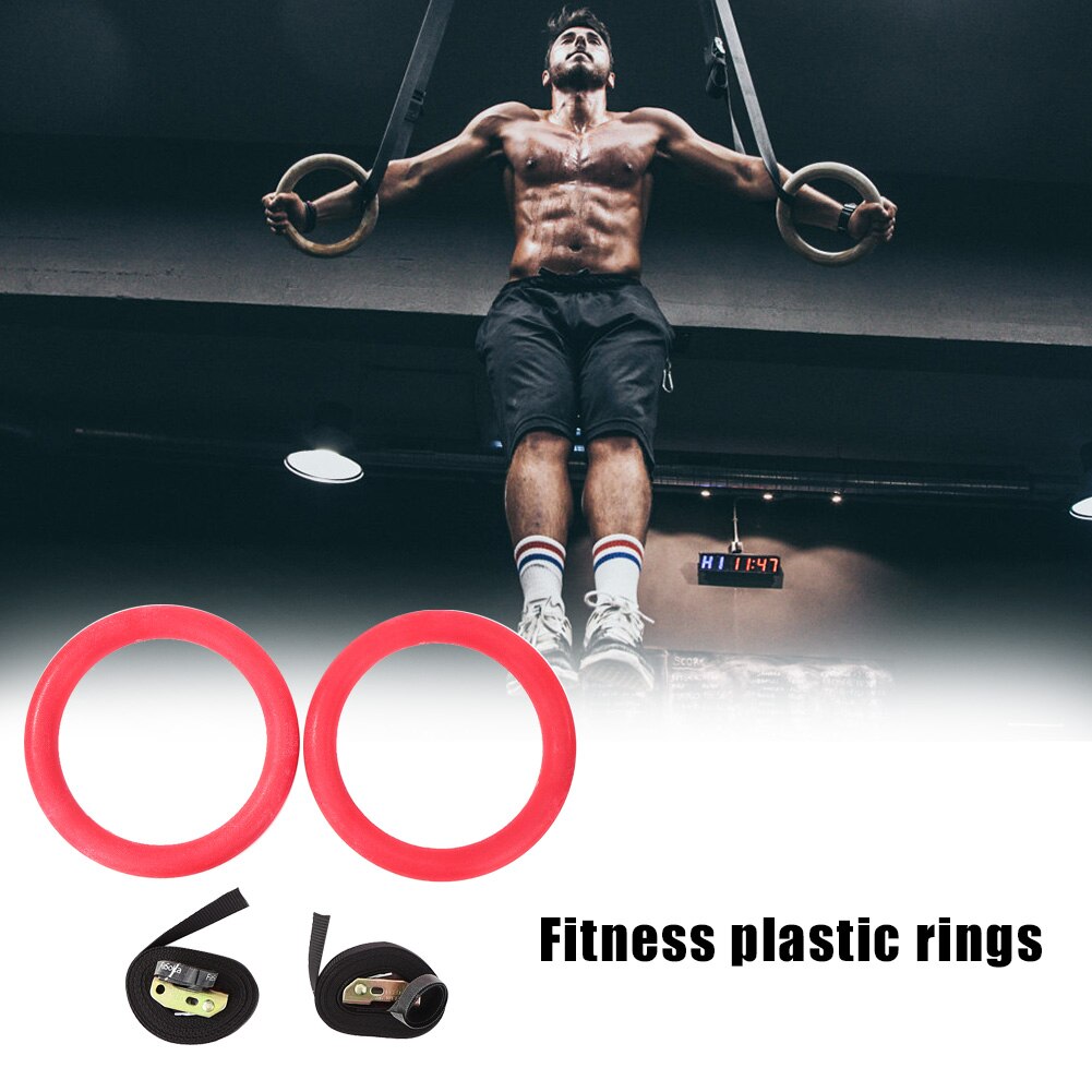 1pair ABS Dynamic Guidance Train Gymnastic Rings Exercise Workout Pull Up Muscle Training Circle Home Gym Fitness Equipment