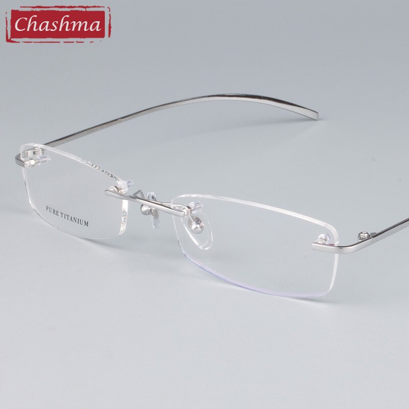 Chashma unisex briller brillestel titanium brillestel kvindelige mandlige optiske briller: Sølv