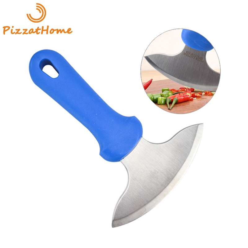 PizzAtHome Multifunctional Arc Chopper Knife Stainless Steel T-Grip Rocker Knives Salad Rocking Chopper Knife Plastic Handle