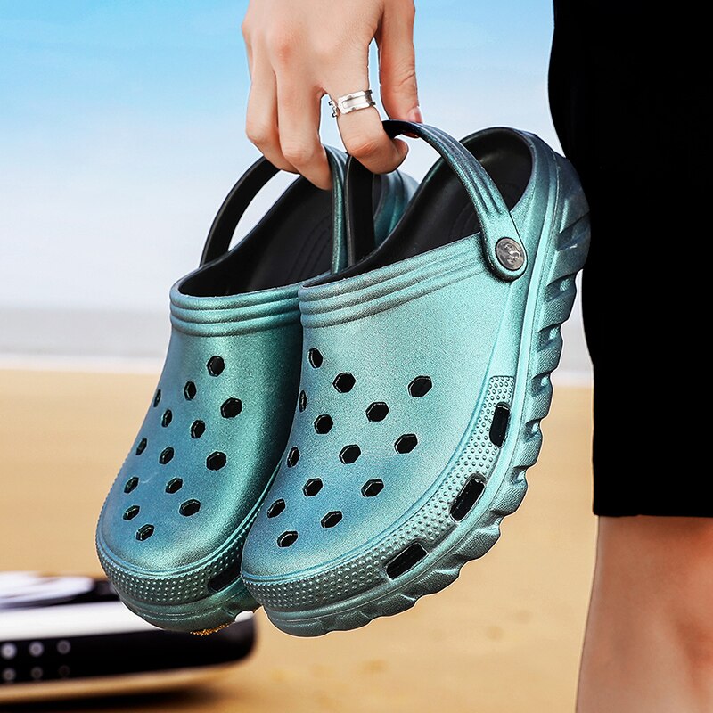 Heren sandaal literide gat schoenen rubberen klompen voor heren eva unisex tuinschoenen blauw adulto cholas hombre: Groente / 42