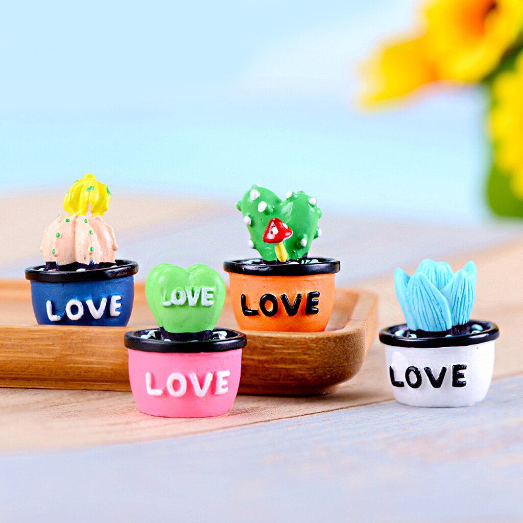 Cactus Artificial Succulents Plants Resin Succulent Desk Decor 4