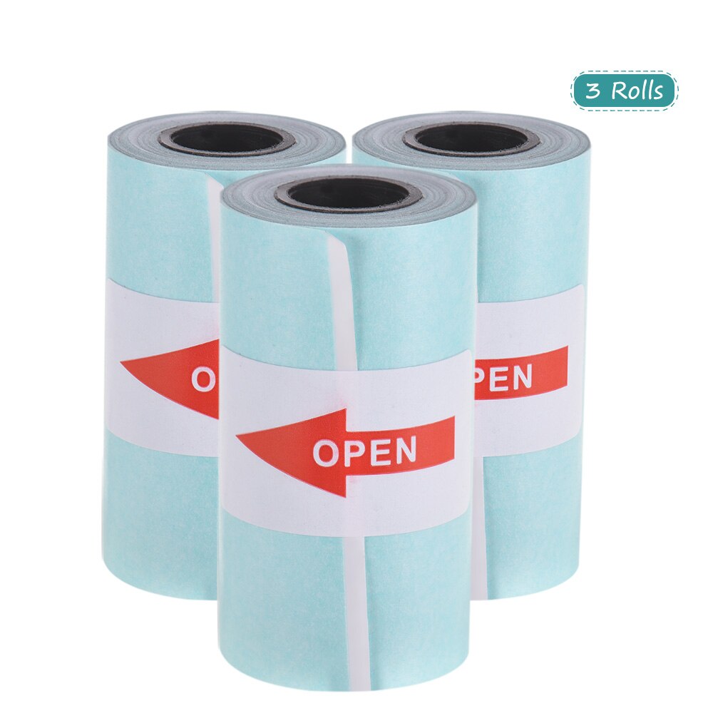 3 Rolls Printable Sticker Paper Roll Direct Thermal Paper with Self-adhesive 57*30mm for PeriPage A6 Pocket Thermal Printer