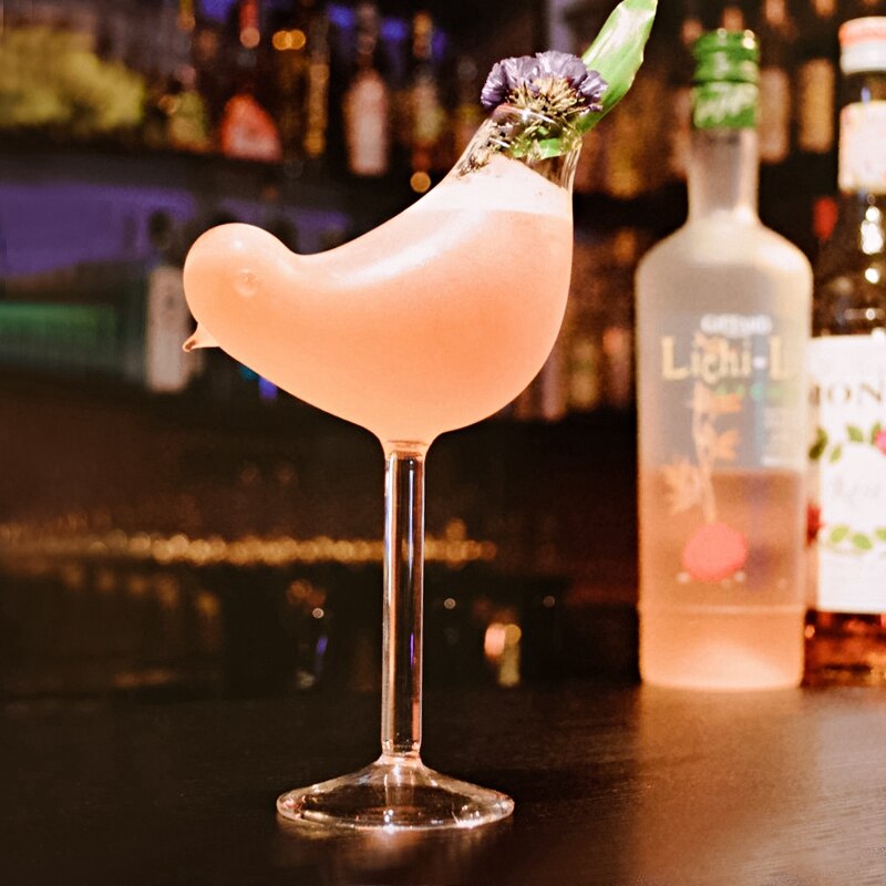 Bmby -150ml fågel form cocktail bägare glas personlighet molekylär rökt modellering glas fantasi vin bägare