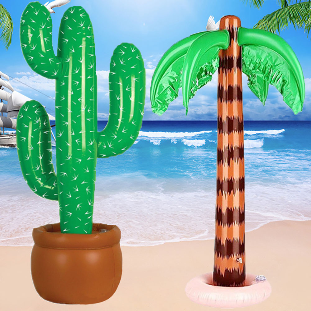 90cm lette luft oppustelige kaktus kokos træ træ pool udendørs fest dekoration rekvisitter oppustelige træ dekoration