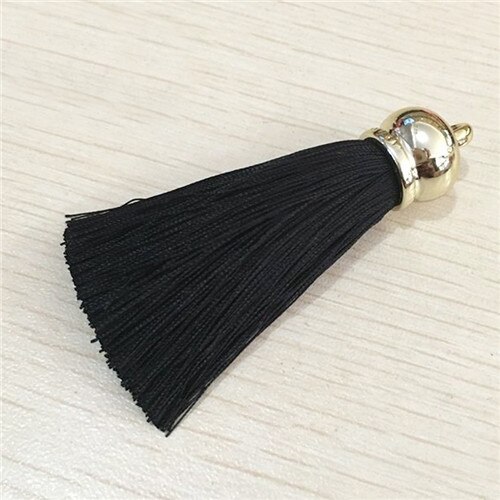 1 Uds. Pendientes borlas de seda colgantes para manualidades, tapas de extremo de plata, cepillo de borlas para DIY, accesorios para fabricación de joyas: 15