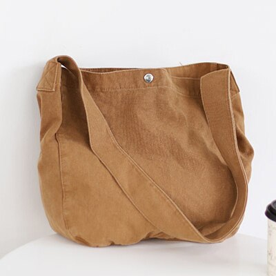 Vrouwen Casual Hobo Bag Grote Capcity Katoen Stof Zachte Slouch Bag Leisure Street Style Daily Purse Hobo Hipster Schouder tas: Bruin